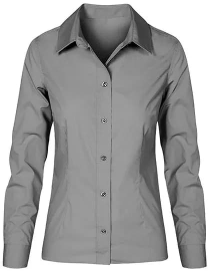 Women´s Poplin Shirt Long Sleeve - Steel Grey (Solid)
