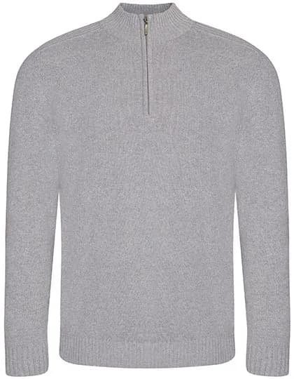 Wakhan 1/4 Zip Sustainable Sweater - Heather Grey