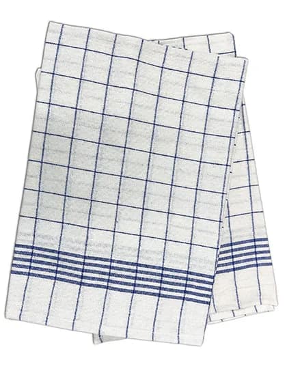 Geschirrtücher, kariert (10er Pack) - White-Blue Checked