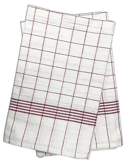 Geschirrtücher, kariert (10er Pack) - White-Red Checked