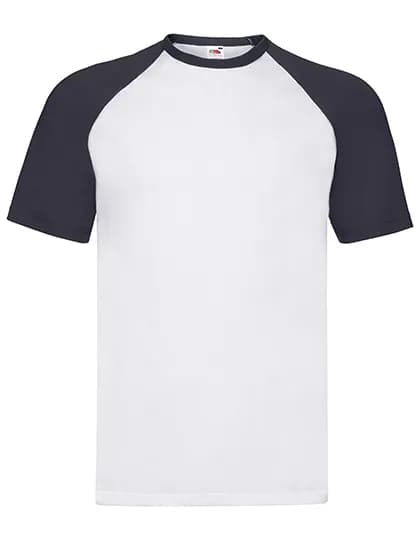 Short Sleeve Baseball T - White/Deep Navy