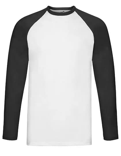 Long Sleeve Baseball T - White/Black