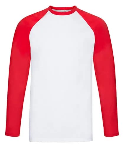 Long Sleeve Baseball T - White/Red