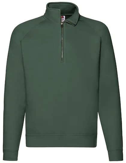 Premium Zip Neck Raglan Sweat - Bottle Green