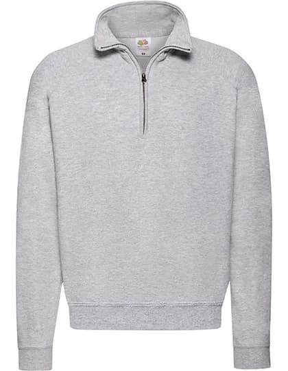 Classic Zip Neck Sweat - Heather Grey