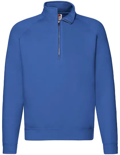 Premium Zip Neck Raglan Sweat - Royal Blue