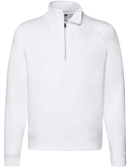 Premium Zip Neck Raglan Sweat - White