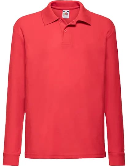 Kids´ Long Sleeve 65/35 Polo - Red