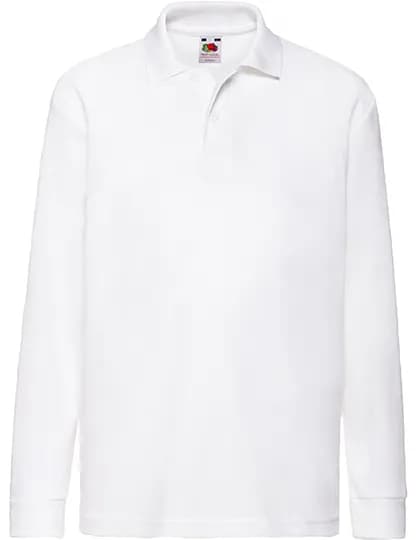 Kids´ Long Sleeve 65/35 Polo - White