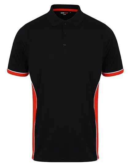 Adults Panel Polo - Black/Red/White