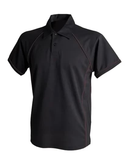 Men´s Piped Performance Polo - Black/Black