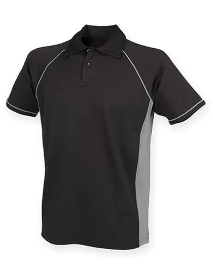 Men´s Piped Performance Polo - Black/Gunmetal Grey/Gunmetal Grey