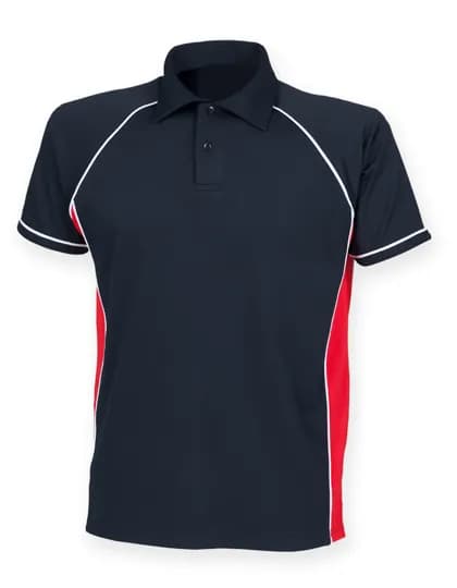 Men´s Piped Performance Polo - Navy/Red/White