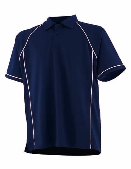 Men´s Piped Performance Polo - Navy/White