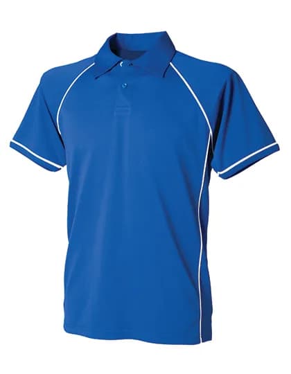 Men´s Piped Performance Polo - Royal/White