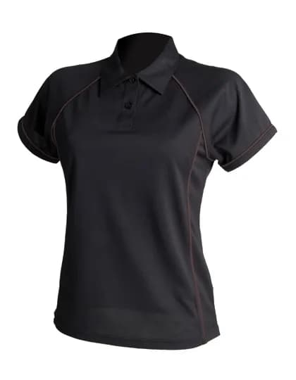 Ladies´ Piped Performance Polo - Black/Black