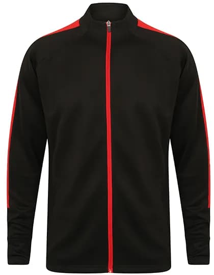 Adults Knitted Tracksuit Top - Black/Red