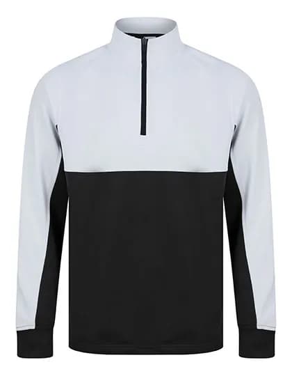 Adults 1/4 Zip Tracksuit Top - Black/White