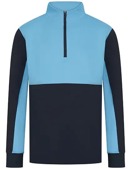 Adults 1/4 Zip Tracksuit Top - Navy/Sky