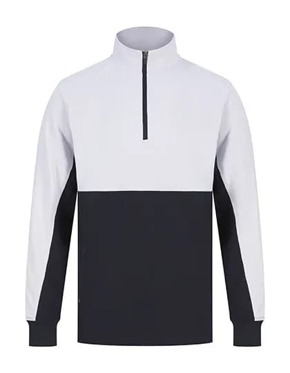 Adults 1/4 Zip Tracksuit Top - Navy/White