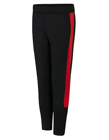 Kids Knitted Tracksuit Pants - Black/Red