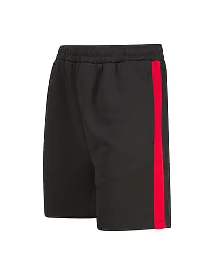 Adults Knitted Shorts With Zip Pockets - Black/Red