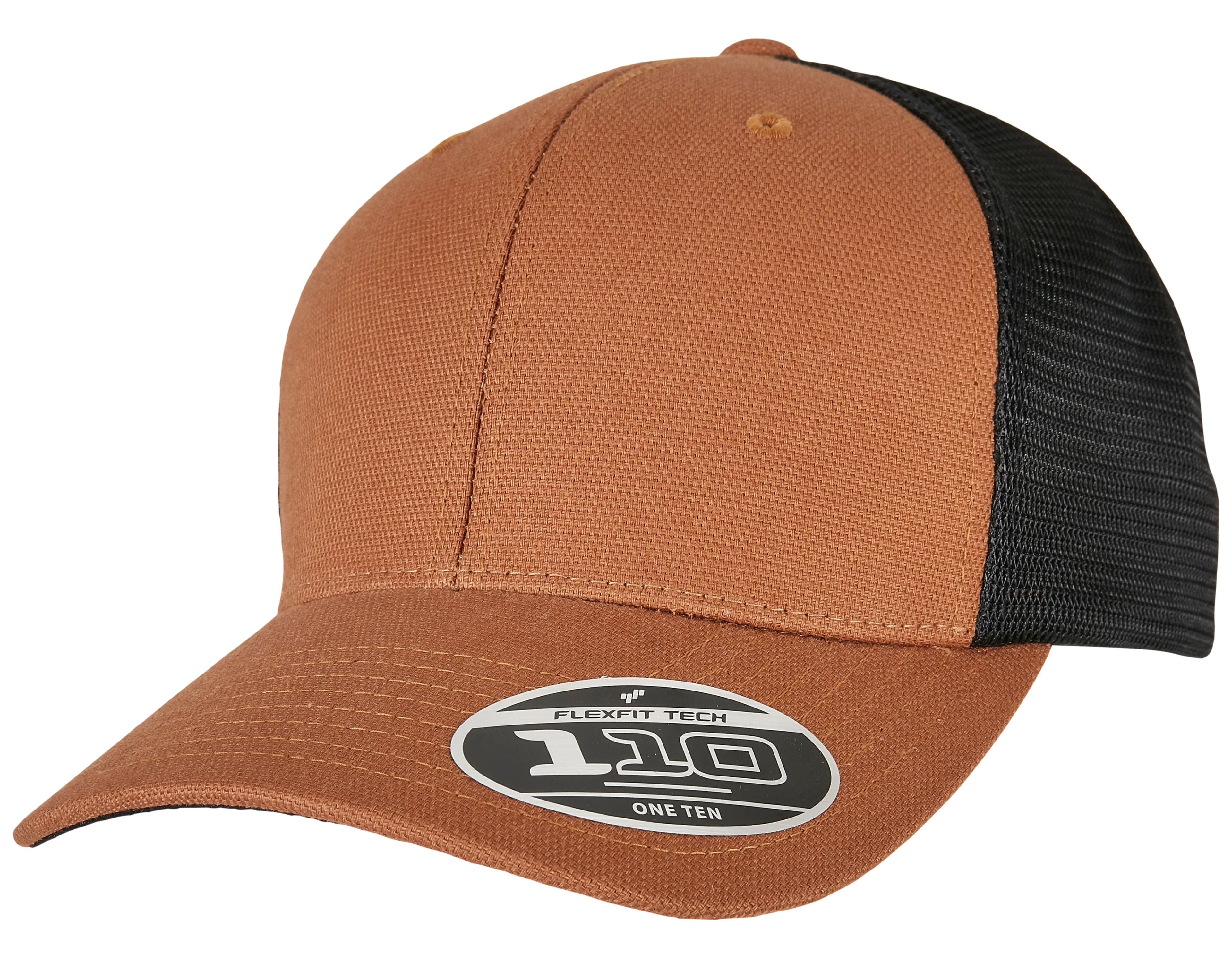 110 Structured Canvas Trucker Cap - Toffee/Black