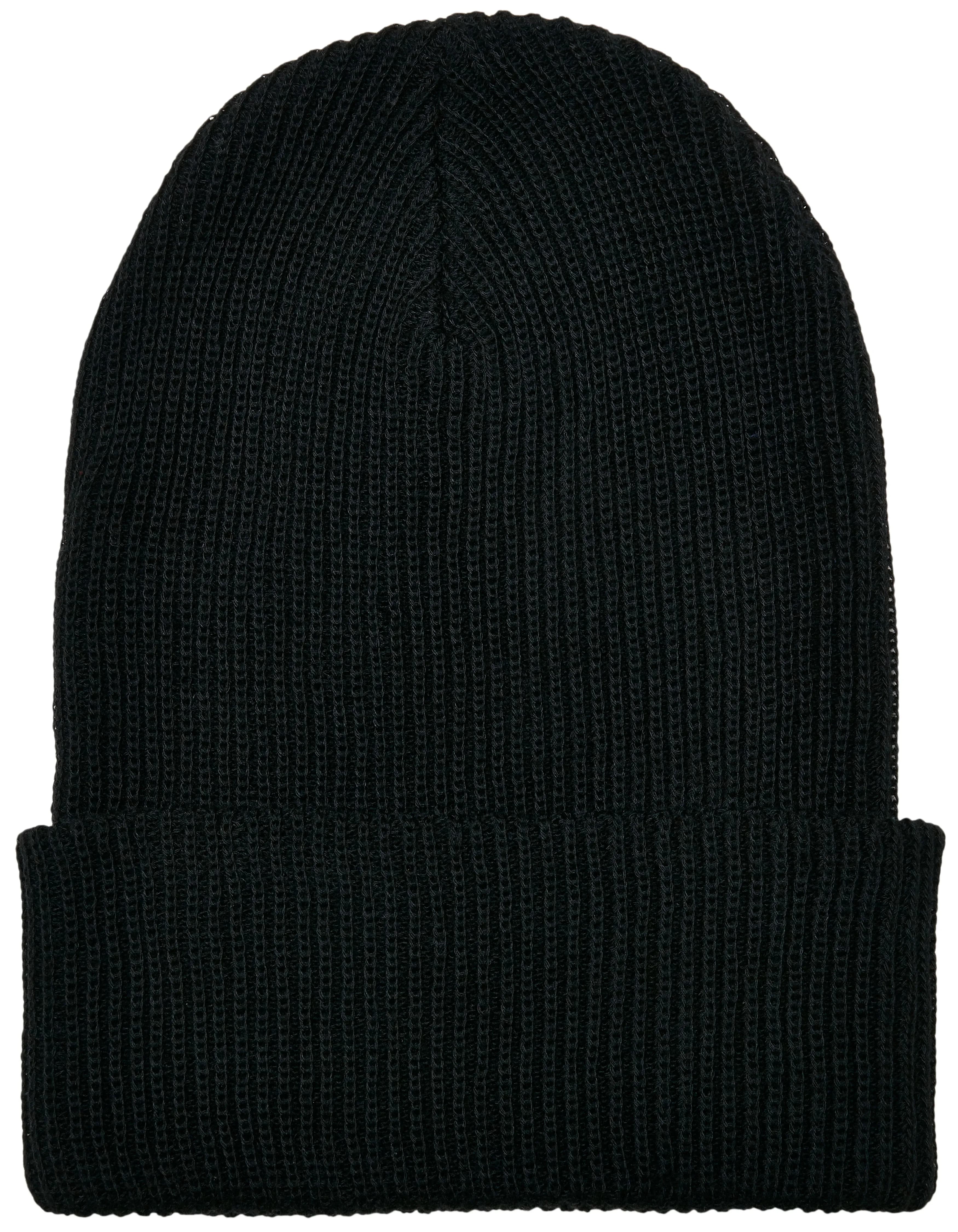 Recycled Yarn Ribbed Knit Beanie - Black