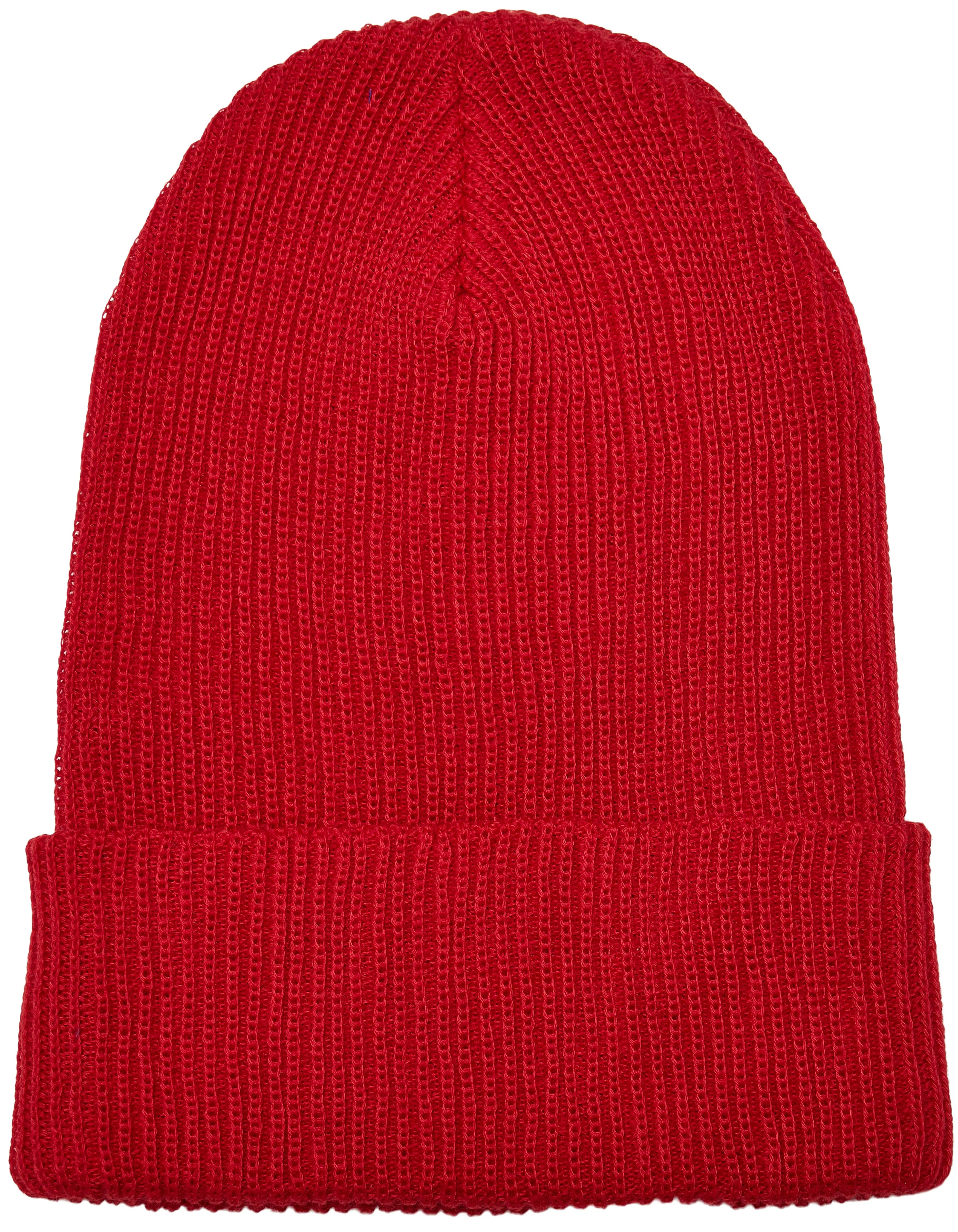 Recycled Yarn Ribbed Knit Beanie - Red