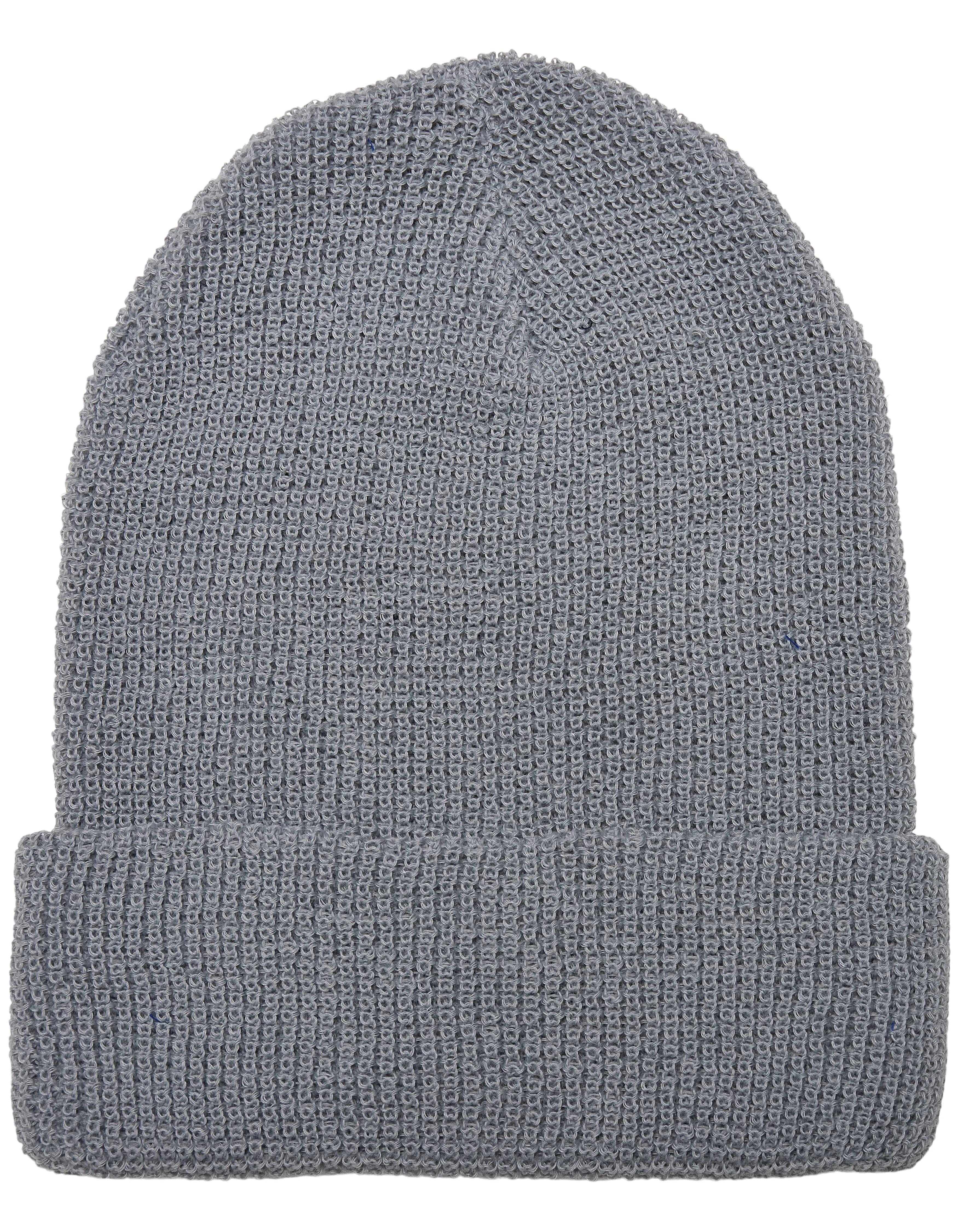 Recycled Yarn Waffle Knit Beanie - Grey