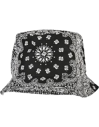 Bandana Print Bucket Hat - Black/White