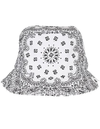 Bandana Print Bucket Hat - White/Black