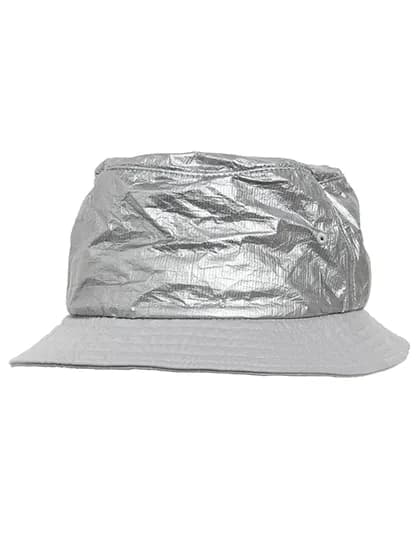 Crinkled Paper Bucket Hat - Silver