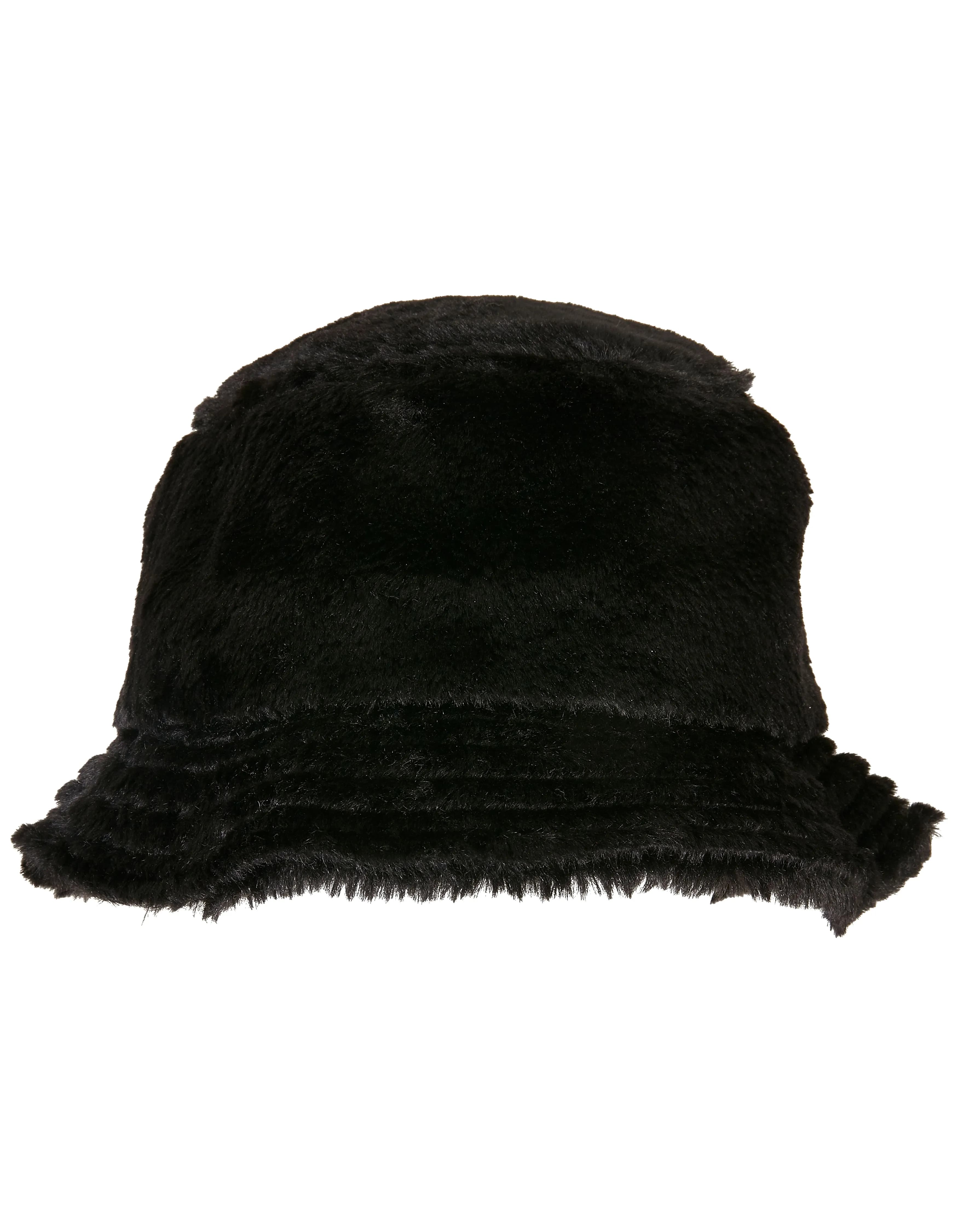 Fake Fur Bucket Hat - Black