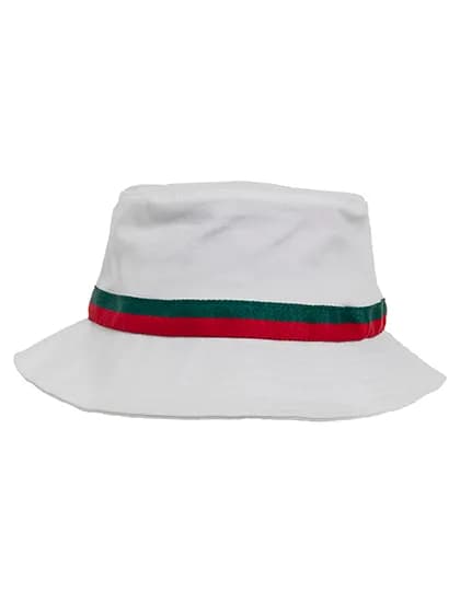 Stripe Bucket Hat - White/Fire Red/Green
