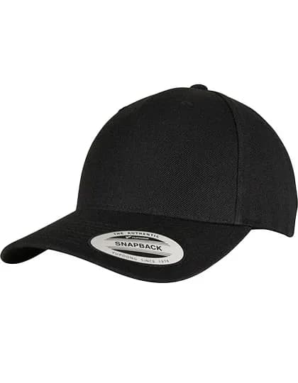 YP Classics 5-Panel Premium Curved Visor Snapback Cap - Black