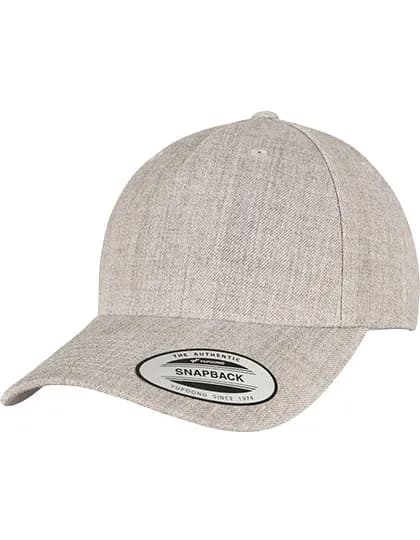 YP Classics 5-Panel Premium Curved Visor Snapback Cap - Heather Grey