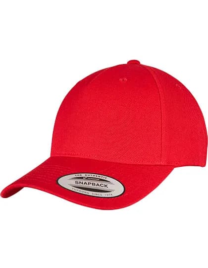 YP Classics 5-Panel Premium Curved Visor Snapback Cap - Red