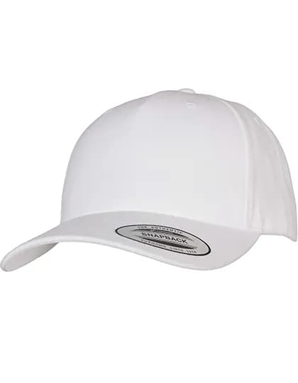 YP Classics 5-Panel Premium Curved Visor Snapback Cap - White