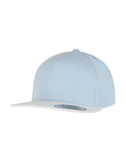Classic 5 Panel Snapback - Light Blue/White