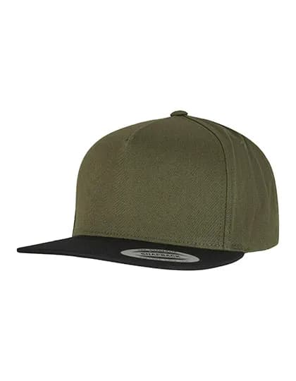 Classic 5 Panel Snapback - Olive/Black