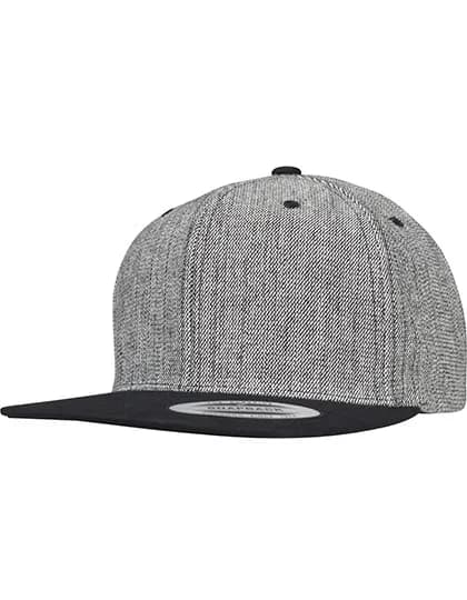 Melange Solid Snapback - Black Melange/Black
