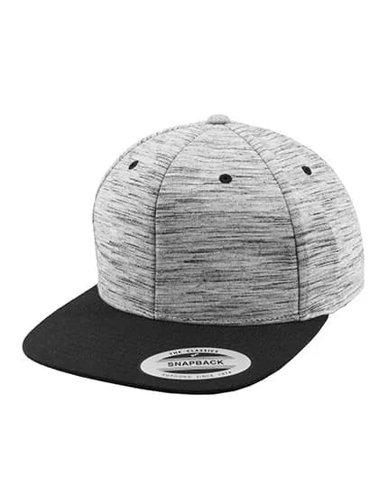 Stripes Melange Crown Snapback - Grey (Stripes Melange)/Black