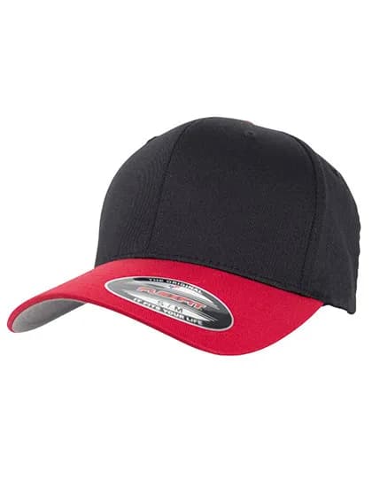 Flexfit Wooly Combed 2-Tone Cap - Black/Red