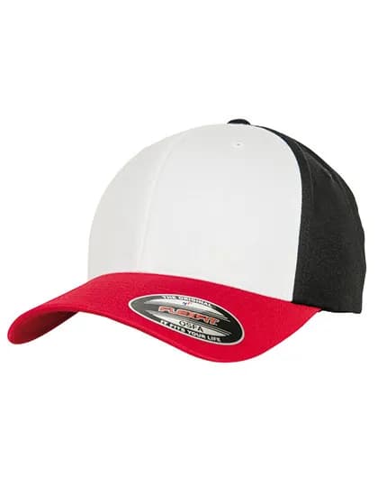 3-Tone Flexfit Cap - Red/White/Black