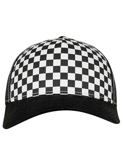 Checkerboard Retro Trucker - Black/White