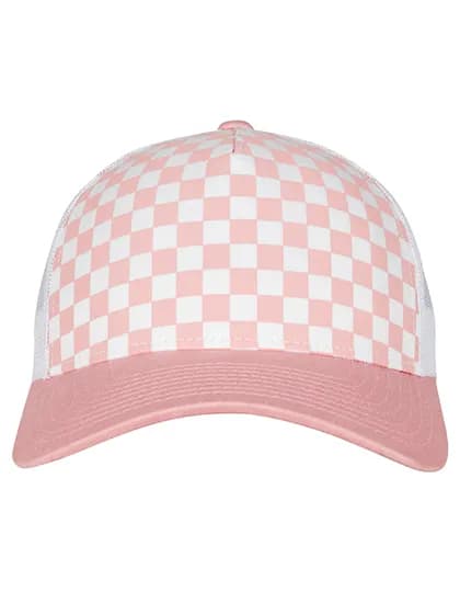 Checkerboard Retro Trucker - Lightrose/White