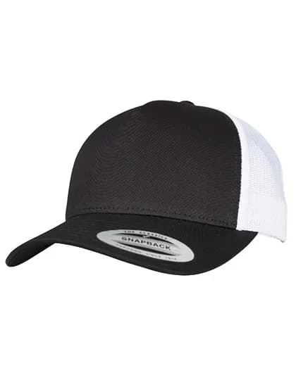 5-Panel Retro Trucker 2-Tone Cap - Black/White