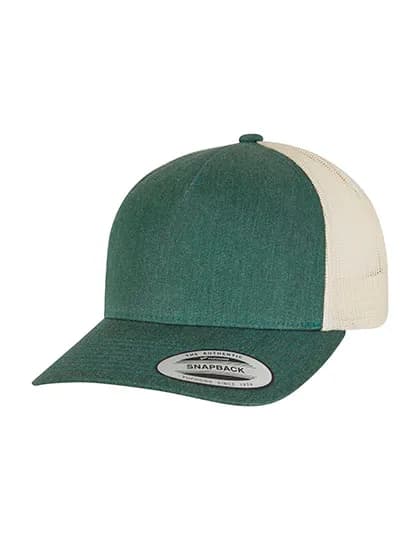 5-Panel Retro Trucker 2-Tone Cap - Green/Beige