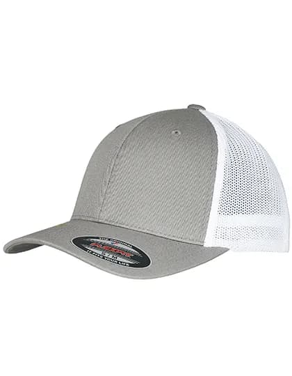 Flexfit Trucker Recycled Mesh Cap - Grey/White